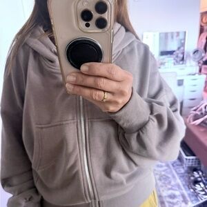 Heavy weight cropped Zip-Up Hoodie